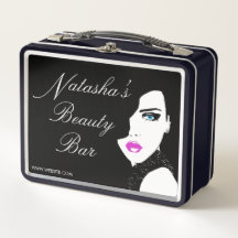 Mode Girl Black Rosa Beauty Pub Metall Box