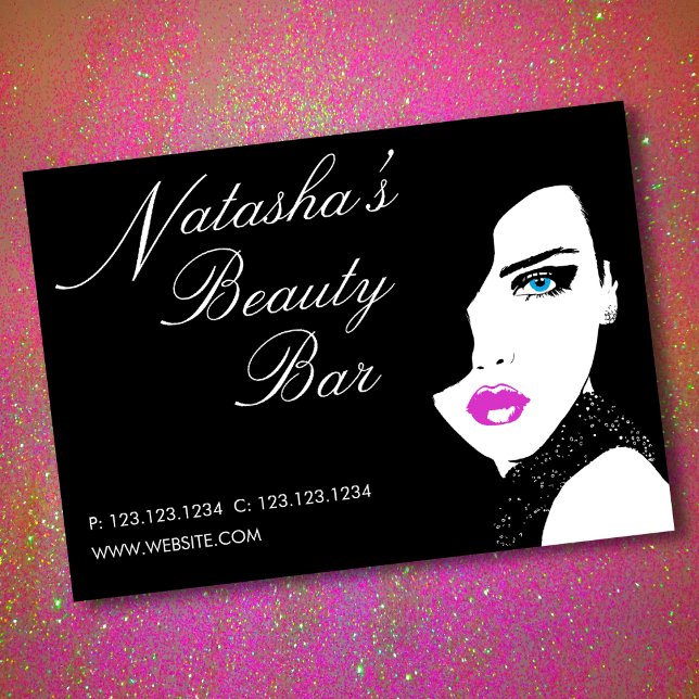 Mode Girl Black Rosa Beauty Pub Visitkort (Skapare uppladdad)