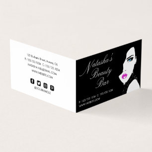 Mode Girl Black Rosa Beauty Pub Visitkort