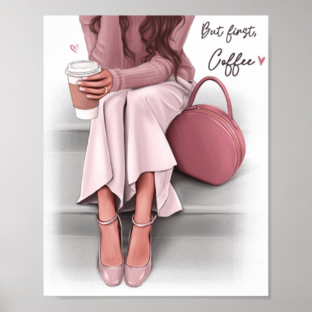 Mode Girl but First Coffee Poster (Framsidan)