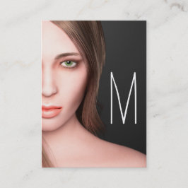 Mode Girl Monogram Visitkort
