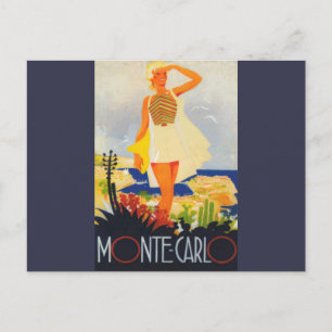 Mode Girl Monte Carlo Beach Travel Vykort