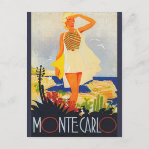 Mode Girl Monte Carlo Beach Travel Vykort