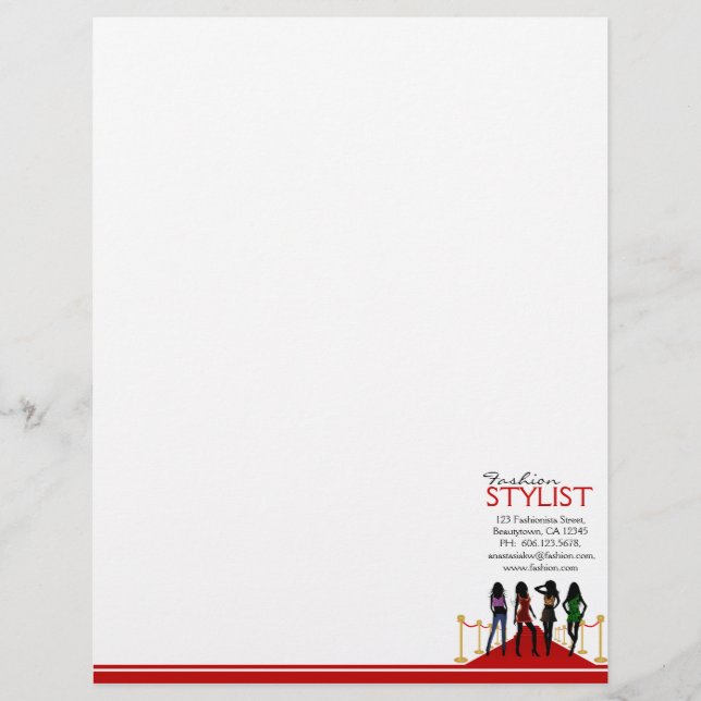 Mode Girls Red Carpet Letterhead-mall Brevhuvud (Framsida)
