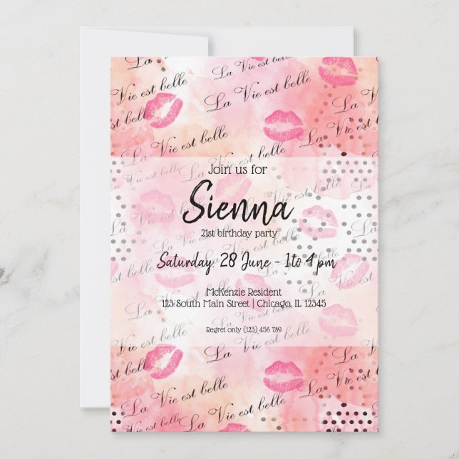 Mode girly inbjudningar (Framsida)