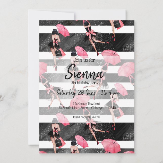 Mode girly inbjudningar (Framsida)