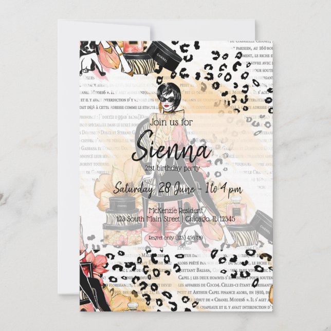 Mode girly inbjudningar (Framsida)