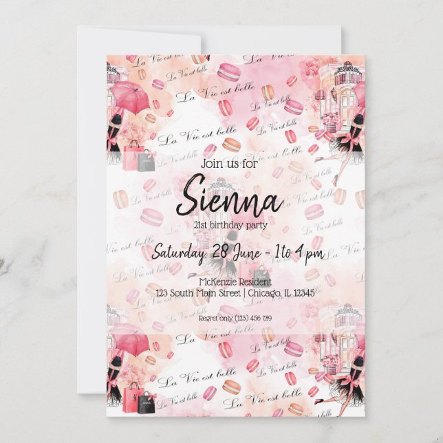 Mode girly inbjudningar (Framsida)