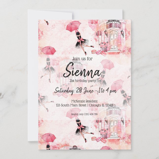 Mode girly inbjudningar (Framsida)