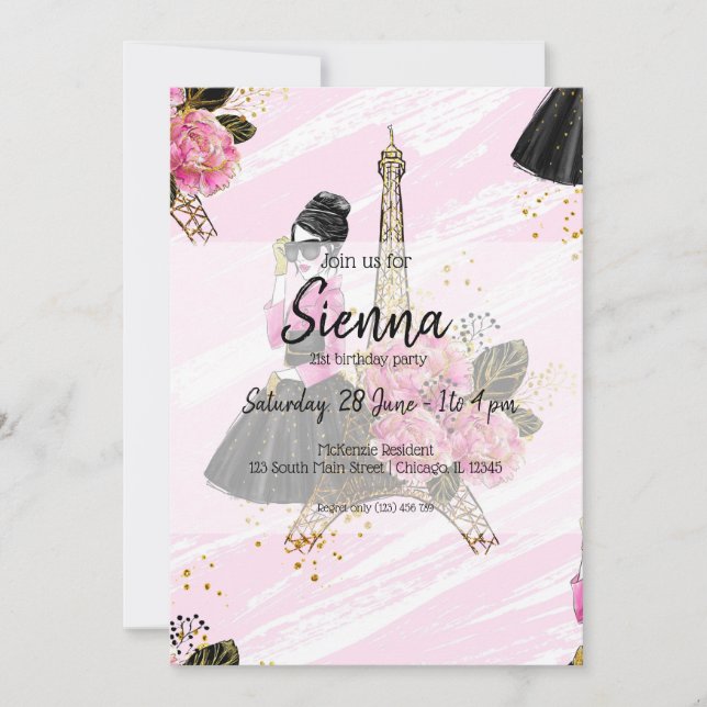 Mode girly inbjudningar (Framsida)