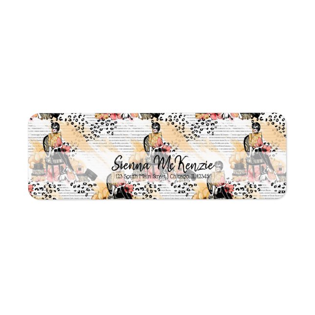 Mode girly returadress etikett (Framsidan)