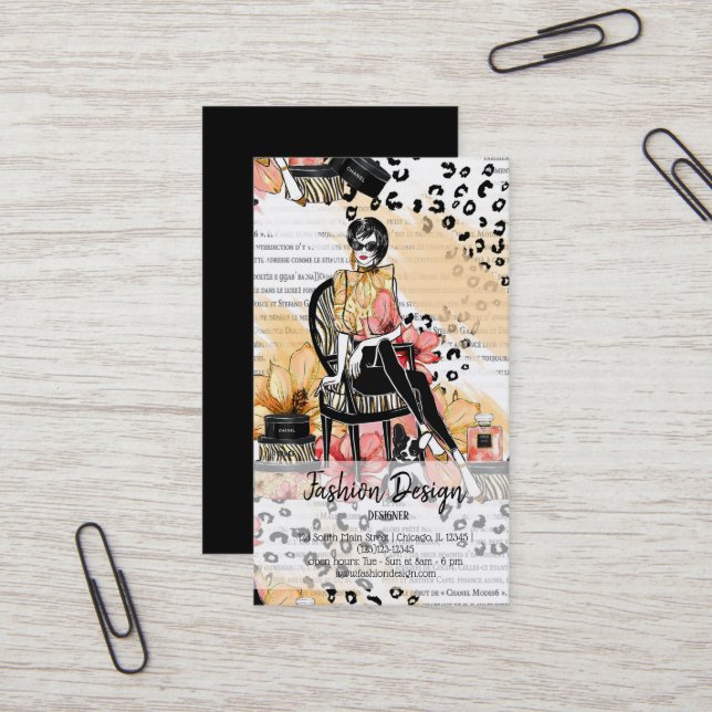 Mode girly visitkort (Fram/Back In Situ)