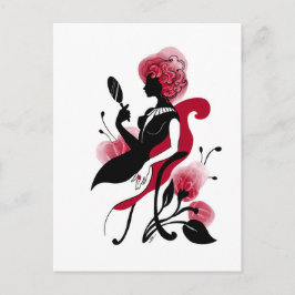 Mode glamour vacker grafisk illustration vykort