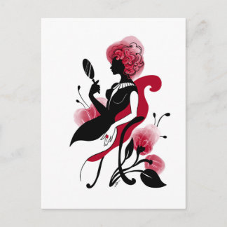 Mode glamour vacker grafisk illustration vykort