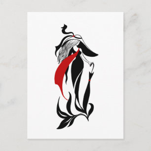 Mode glamour vacker grafisk illustration vykort