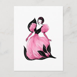 Mode glamour vacker vattenfärg illustration vykort