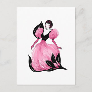 Mode glamour vacker vattenfärg illustration vykort