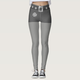 Mode Grått och Silver Leggings