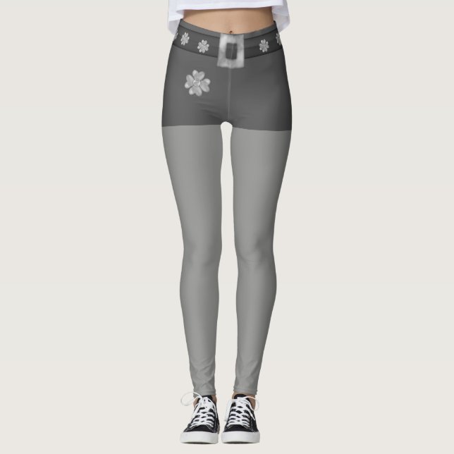 Mode Grått och Silver Leggings (Framsida)