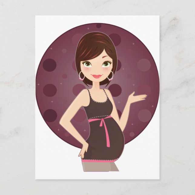 mode-gravid meddelande vykort (Framsida)