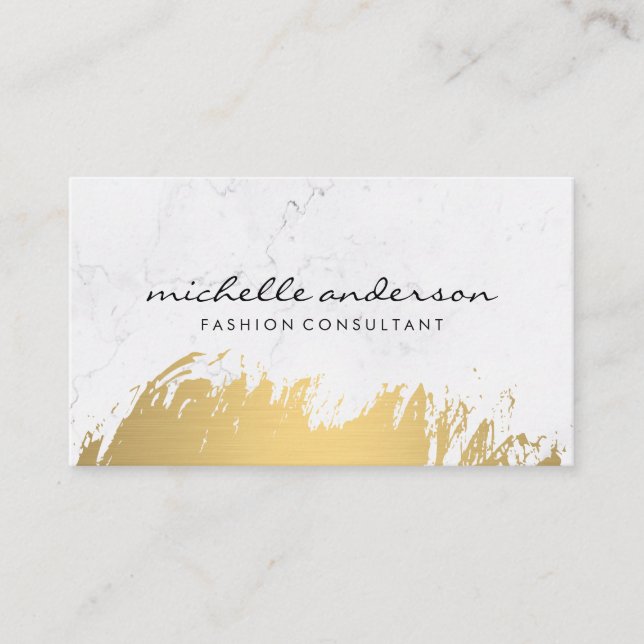 Mode | Guld Brushed | Marble Visitkort (Framsida)