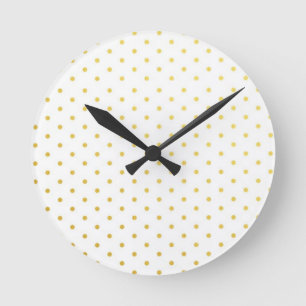 Mode guld polka dots rund klocka