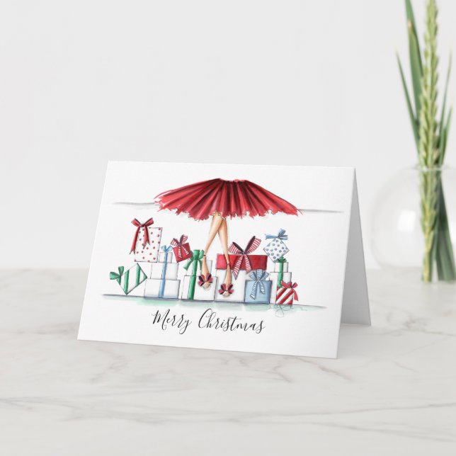 Mode har visat julkortets jultomte helgkort (Framsida)