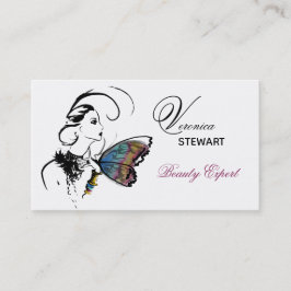 Mode Illustration Beauty Business Butterfly Visitkort