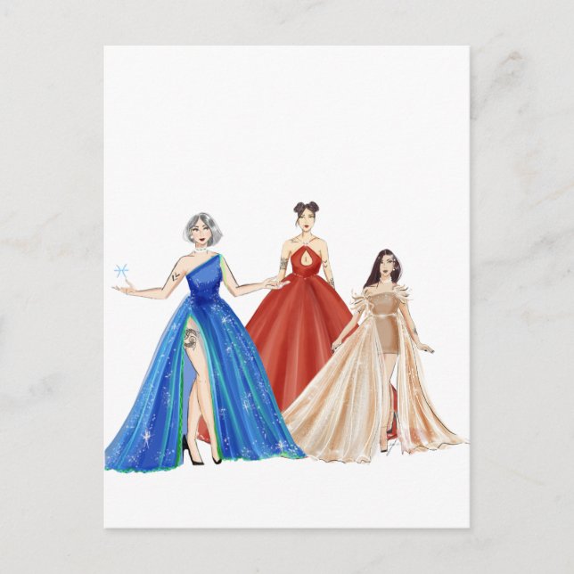 Mode illustration vykort (Framsida)