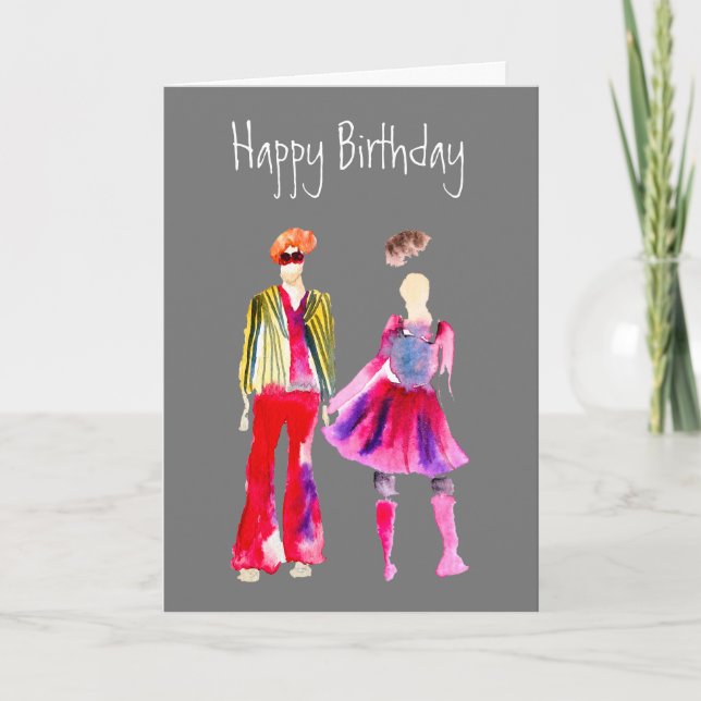 Mode illustrerar vattenfärgsboho kort (Framsida)