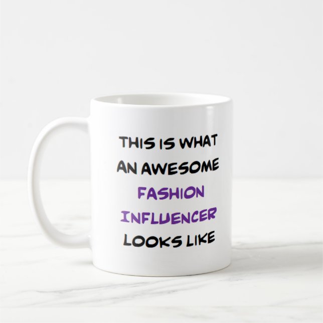mode influencer, fantastisk kaffemugg (Vänster)