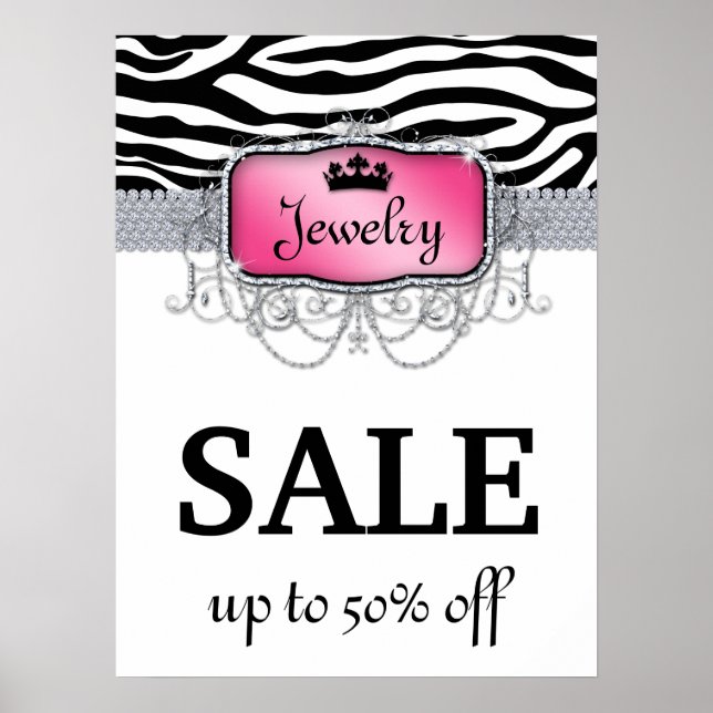 Mode Jewelry Poster Sale Zebra (Framsidan)