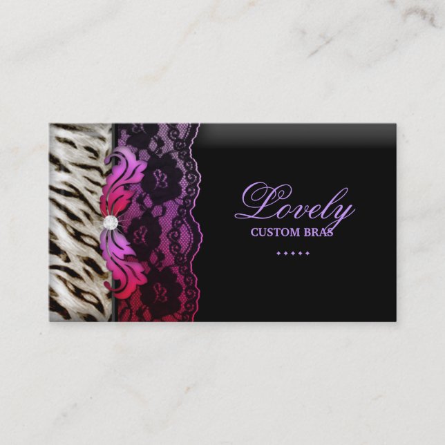 Mode judelry Zebra Snöre Rosa Red Visitkort (Framsida)