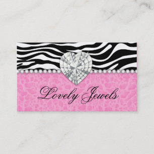 Mode judlar i Pearls leopard Zebra Snöre Rosa Visitkort
