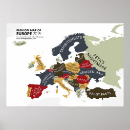 Mode Karta i Europa Poster