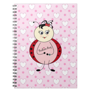 Mode Kryp Ladybug Fashionista Anteckningsbok Med Spiral