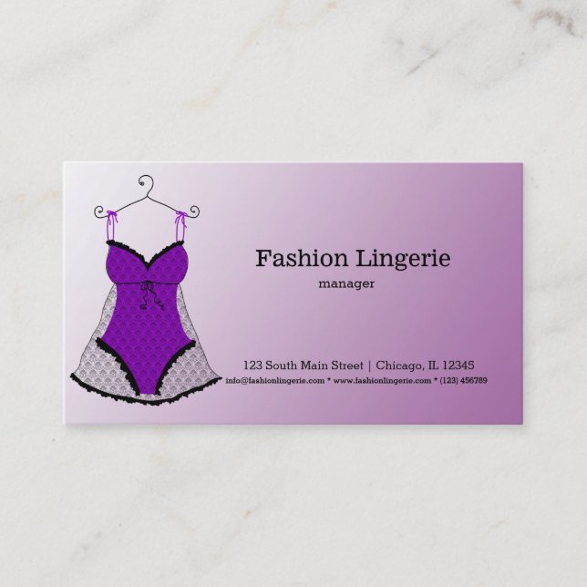 Mode Lingerie Visitkort (Framsida)