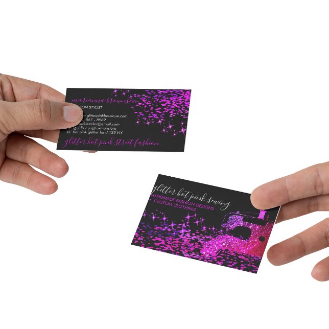 Mode Lux Stylist Symaskin Tyger Visitkort (Fashion Lux Stylist Sewing Machine Fabric Business Card)