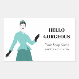 Mode Marknadsföring Märkre, Online Shop Packaging Rektangulärt Klistermärke