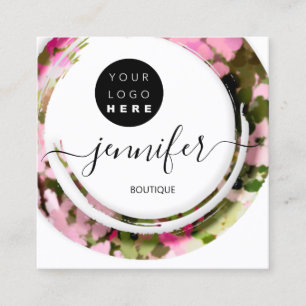 Mode militär Rosa Boutique Logotyp  Fyrkantigt Visitkort
