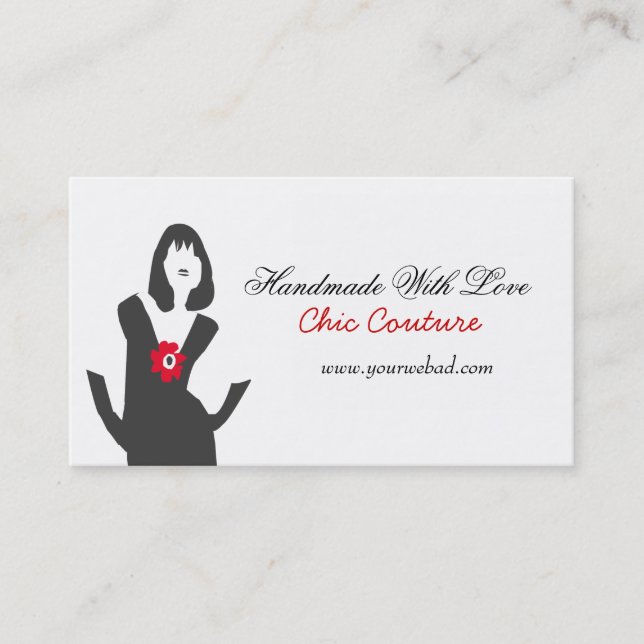 Mode Model Black Allure Posh Chic Beauty Visitkort (Framsida)