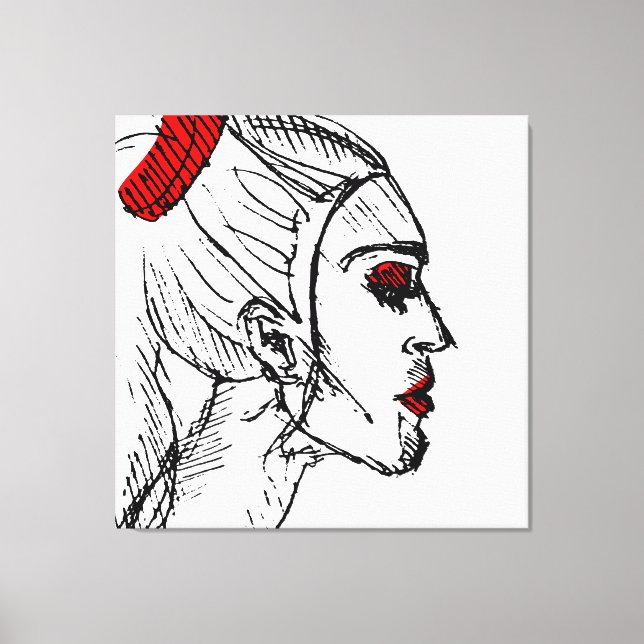 Mode Model Sketch Canvastryck (Framsida)