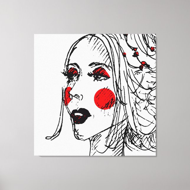 Mode Model Sketch Canvastryck (Framsida)