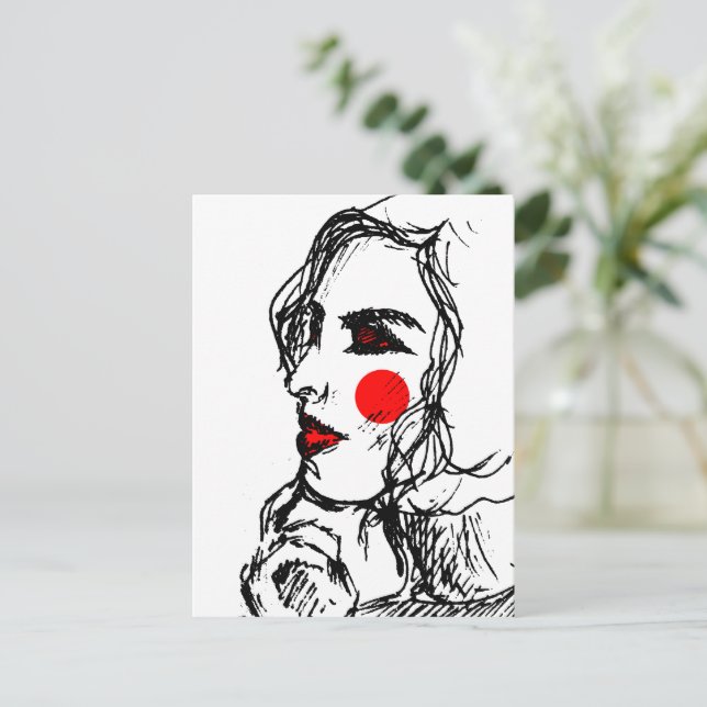 Mode Model Sketch Vykort (Stående Fram)