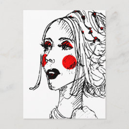 Mode Model Sketch Vykort