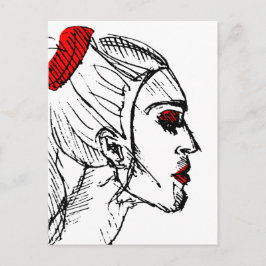 Mode Model Sketch Vykort