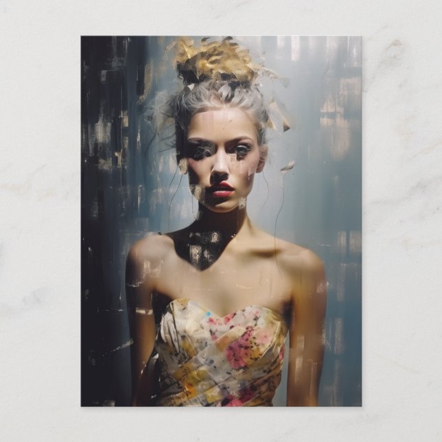 Mode Modell Blond Woman Photography Vykort (Framsida)