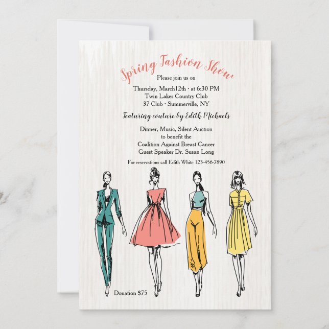 Mode modell modeshow inbjudan (Framsida)
