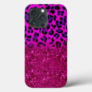 Mode Modern Rosa Lila Glitter Leopard