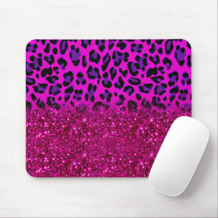 Mode Modern Rosa Lila Glitter Leopard Musmatta